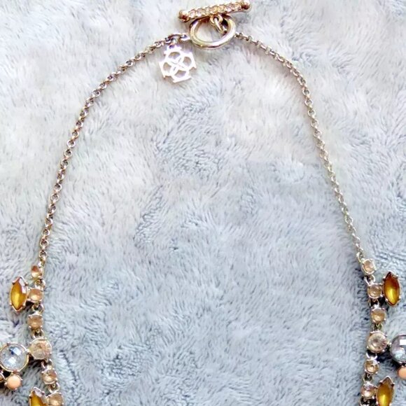 Vtg Goldtone Crystal Jeweled Choker Statement Necklace Rhinestone Toggle Closure - Picture 3 of 16